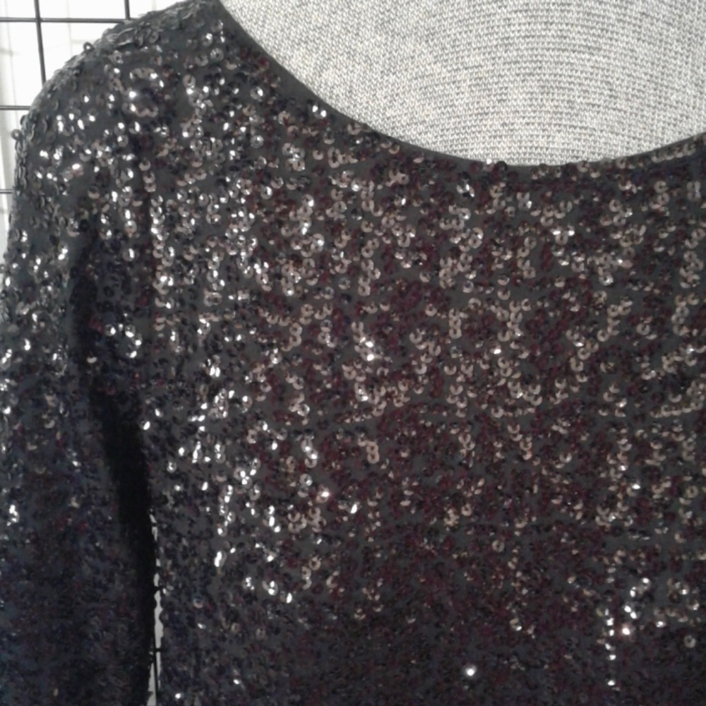 Sequin stretch cotton blouse, top. NWT - Picture 3 of 3